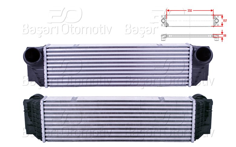 TURBO RADYATORU (INTERCOOLER) 550X157X80