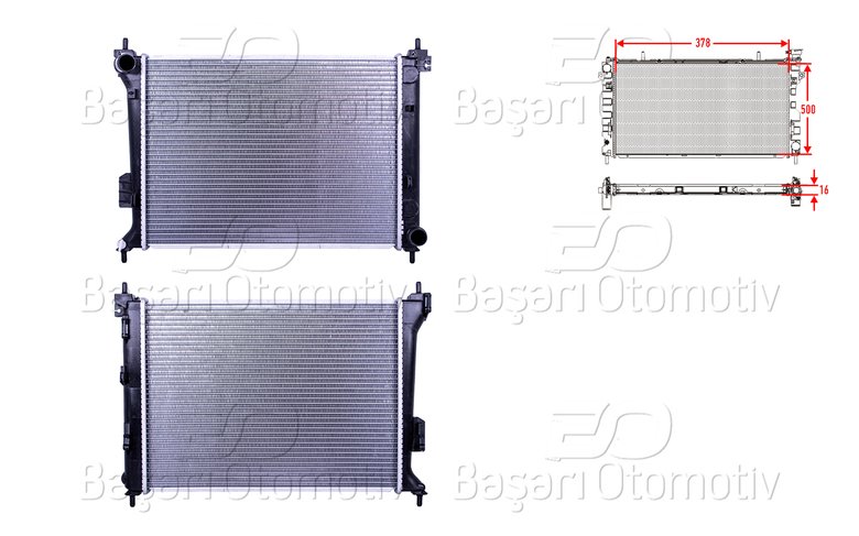 SU RADYATORU BRAZING MT 378X500X16 MM