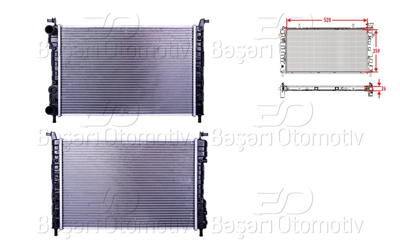 SU RADYATORU BRAZING MT 520X359X26
