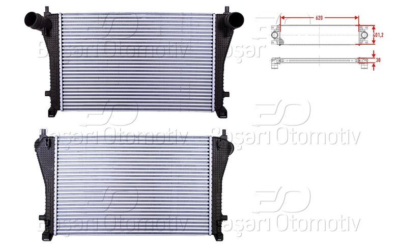 TURBO RADYATORU (INTERCOOLER) 620X401,2X30