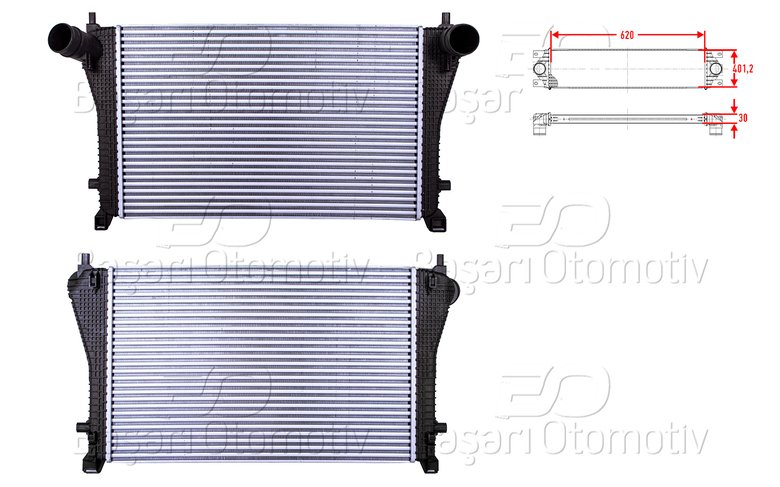 TURBO RADYATORU (INTERCOOLER) 620X401,2X30