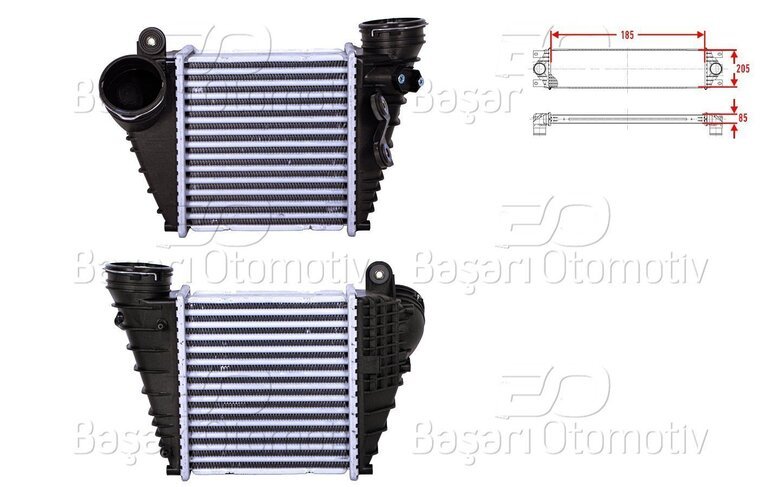 TURBO RADYATORU (INTERCOOLER) 185X205X85