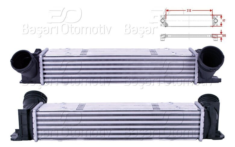 TURBO RADYATORU (INTERCOOLER) 510X97X105