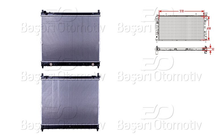 SU RADYATORU BRAZING MT-AT 510X658X32 MM
