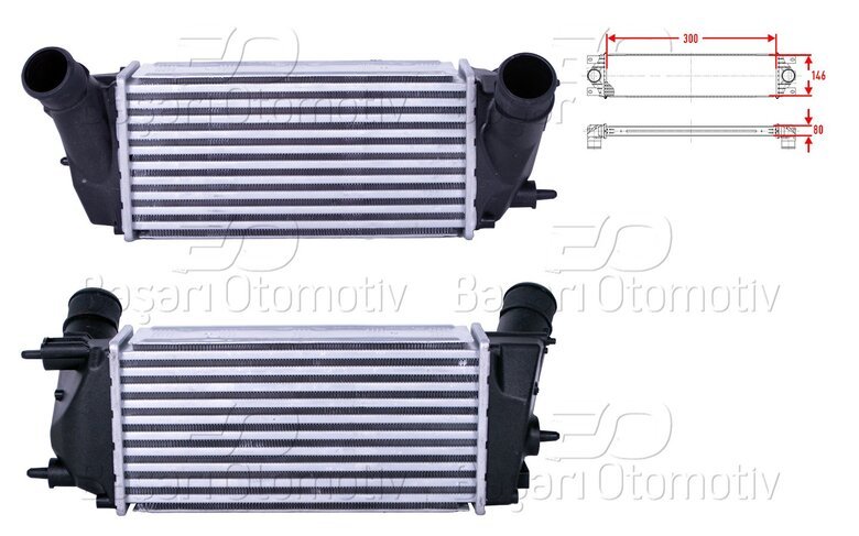 TURBO RADYATORU (INTERCOOLER) 300X146X80