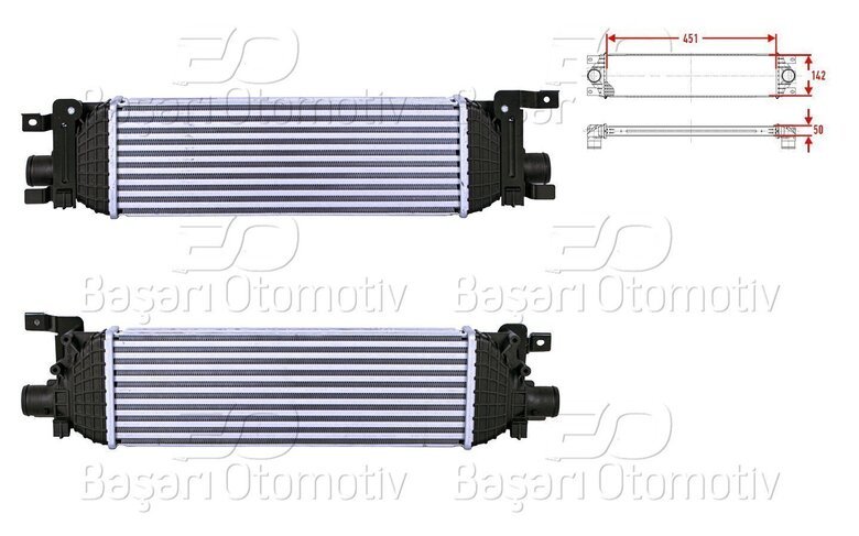 TURBO RADYATORU (INTERCOOLER) 451X142X50