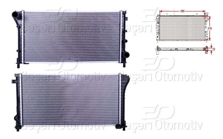 SU RADYATORU BRAZING MT 580X318X22
