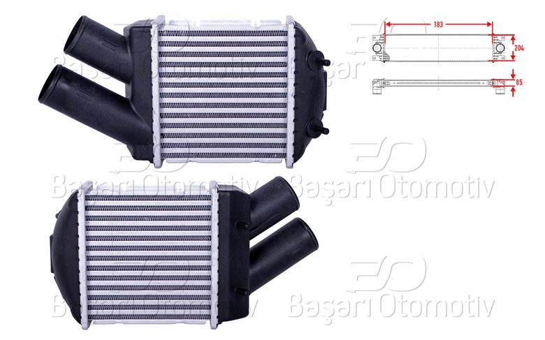 TURBO RADYATORU (INTERCOOLER) 184X187X85