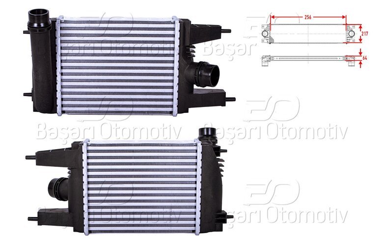 TURBO RADYATORU (INTERCOOLER) 256X217X64