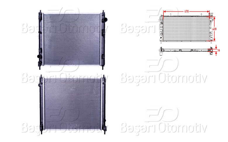 SU RADYATORU BRAZING MT 478X428X16 MM