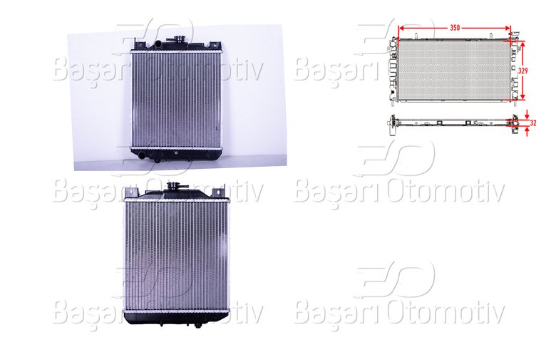 SU RADYATORU BRAZING MT 350X329X32 MM