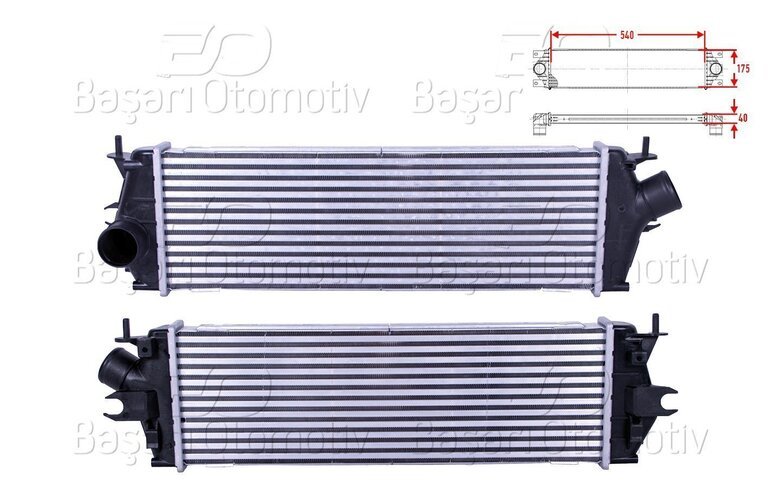 TURBO RADYATORU (INTERCOOLER) 540X175X40