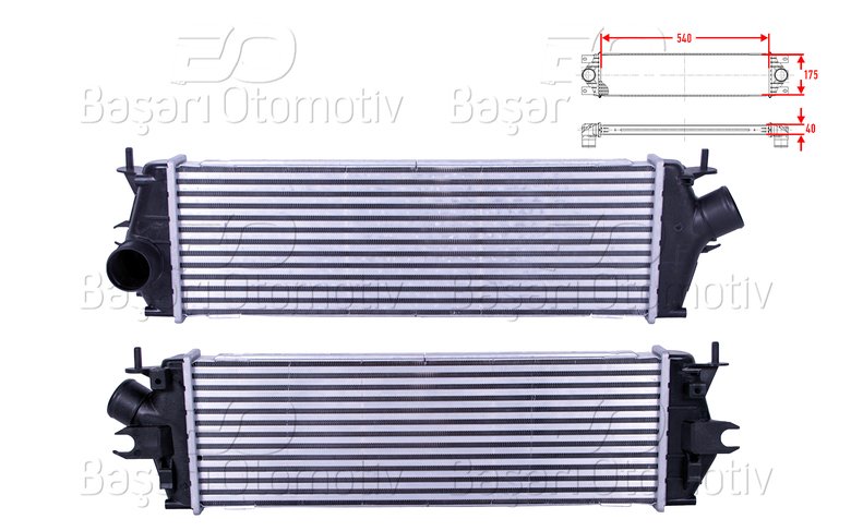 TURBO RADYATORU (INTERCOOLER) 540X175X40