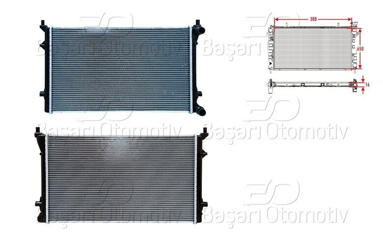 SU RADYATORU BRAZING MT 388X650X22 MM