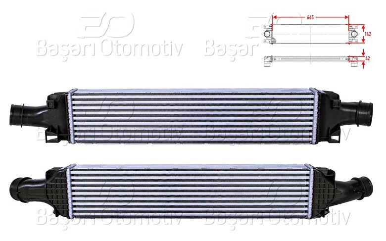 TURBO RADYATORU (INTERCOOLER) 665X142X42