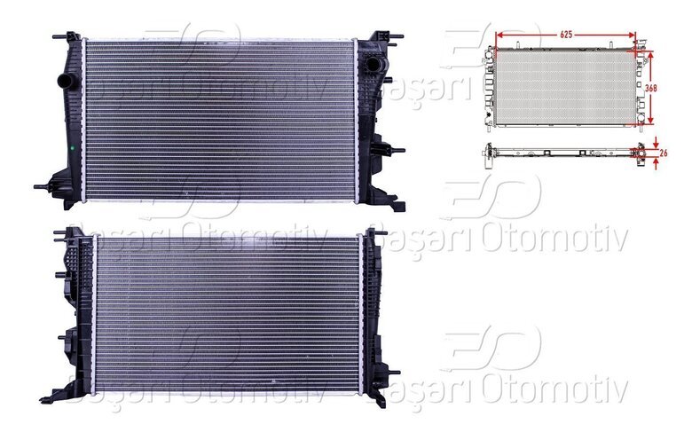 SU RADYATORU BRAZING MT 625X368X26 MM