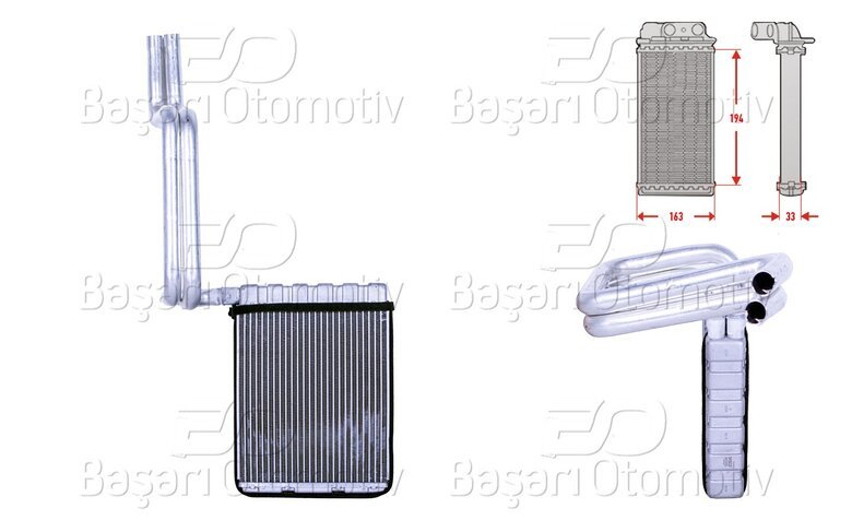 KALORIFER RADYATORU BRAZING 195X168 MM