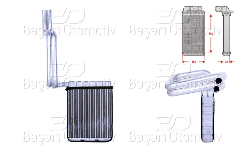 KALORIFER RADYATORU BRAZING 195X168 MM