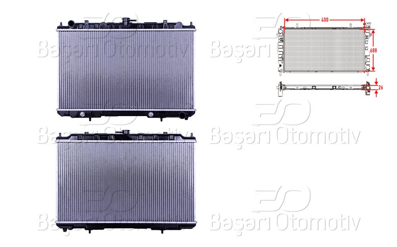 SU RADYATORU BRAZING AT 400X688X26 MM