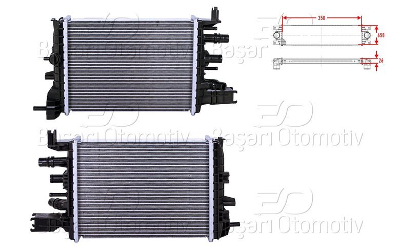 TURBO RADYATORU (INTERCOOLER) 350X658X26