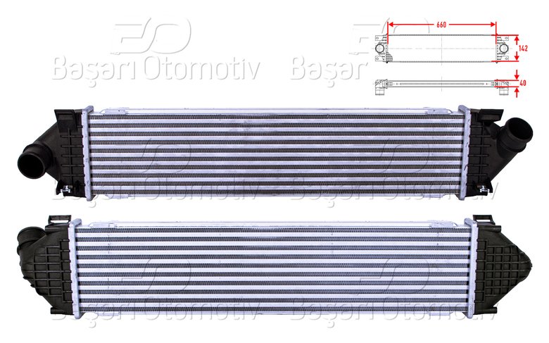 TURBO RADYATORU (INTERCOOLER) 660X142X40