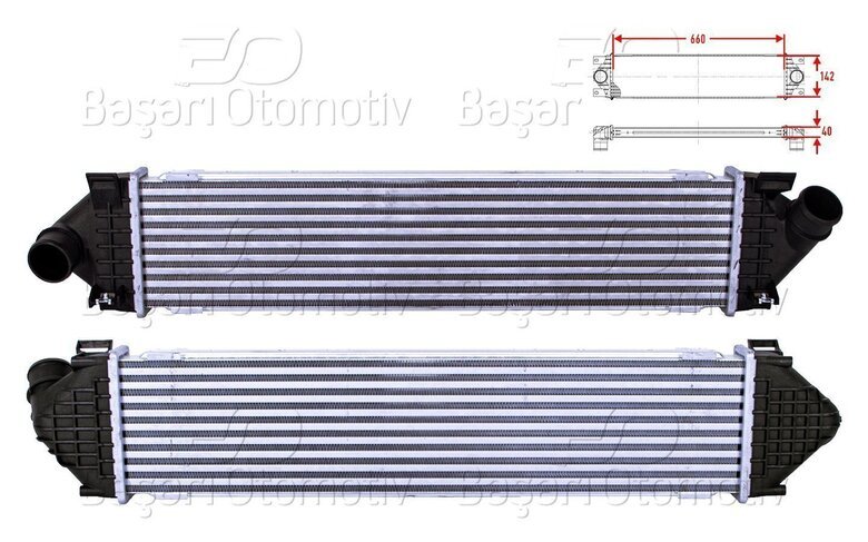 TURBO RADYATORU (INTERCOOLER) 660X142X40