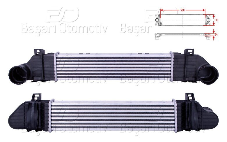 TURBO RADYATORU (INTERCOOLER) 530X113X64