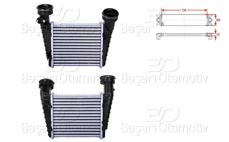 TURBO RADYATORU (INTERCOOLER) 230X203X62