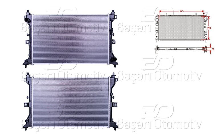 SU RADYATORU BRAZING MT 625X398X26