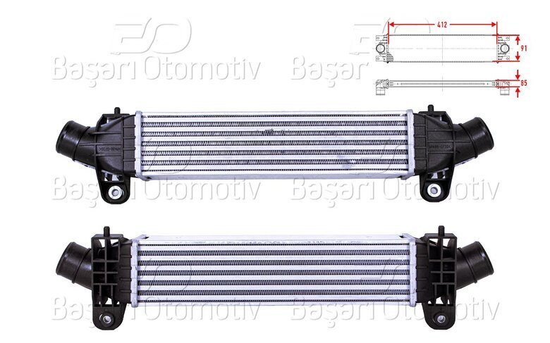 TURBO RADYATORU (INTERCOOLER) 412X97X85