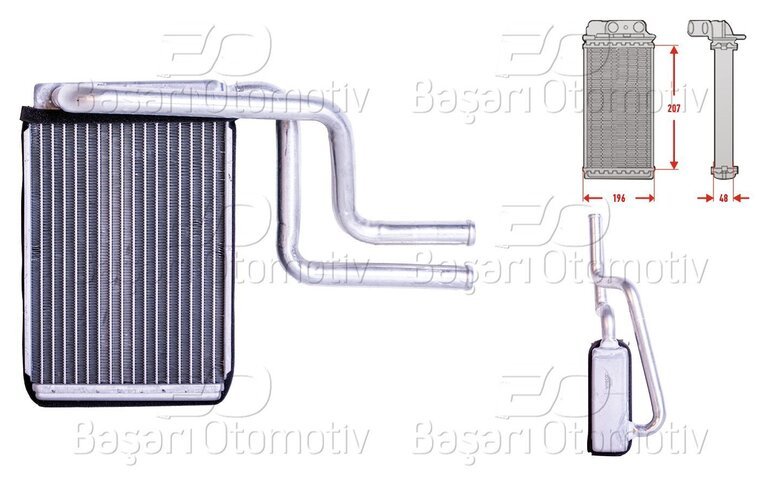 KALORIFER RADYATORU BRAZING MT-AT 207X196X52 MM