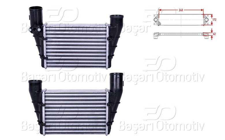 TURBO RADYATORU (INTERCOOLER) 240X172X62