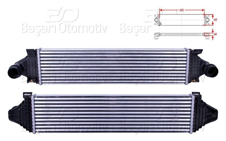 TURBO RADYATORU (INTERCOOLER) 655X157X40