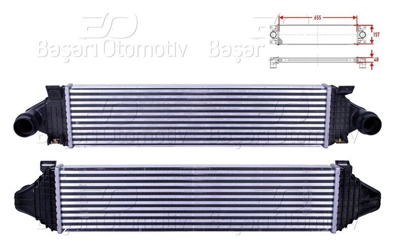 TURBO RADYATORU (INTERCOOLER) 655X157X40