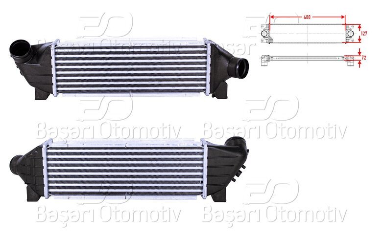 TURBO RADYATORU (INTERCOOLER) 400X127X72