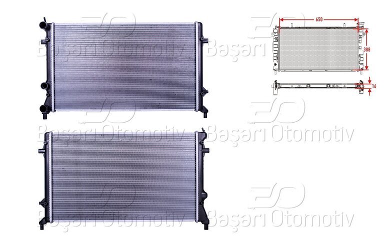SU RADYATORU BRAZING MT 650X388X16 MM