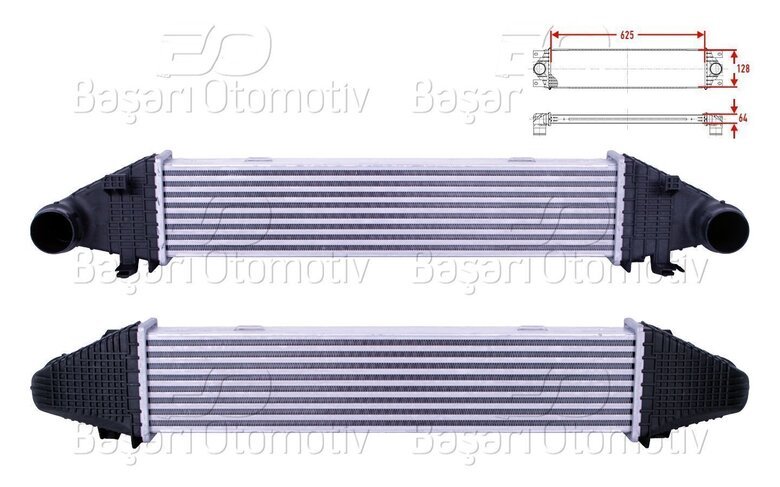 TURBO RADYATORU (INTERCOOLER) 625X128X64