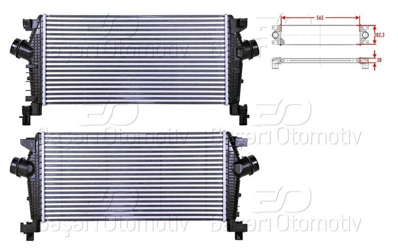 TURBO RADYATORU (INTERCOOLER) 565X282,3X30