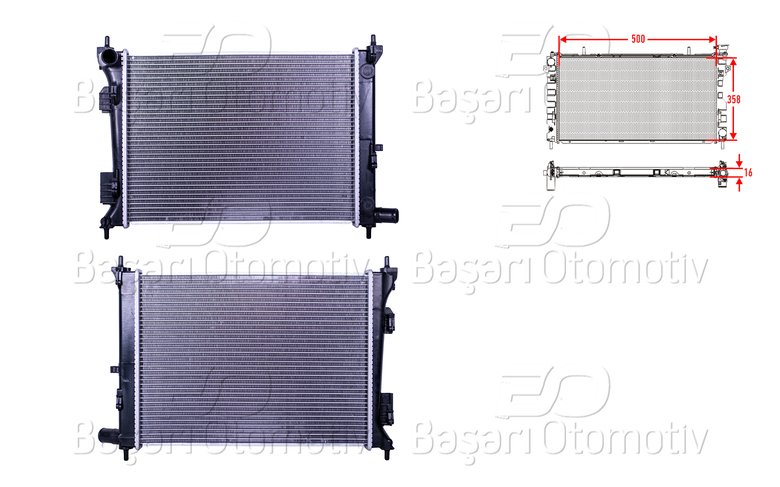 SU RADYATORU BRAZING MT 500X358X16 MM