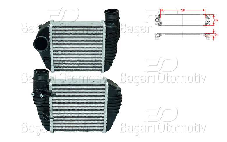 TURBO RADYATORU (INTERCOOLER) 200X202X64