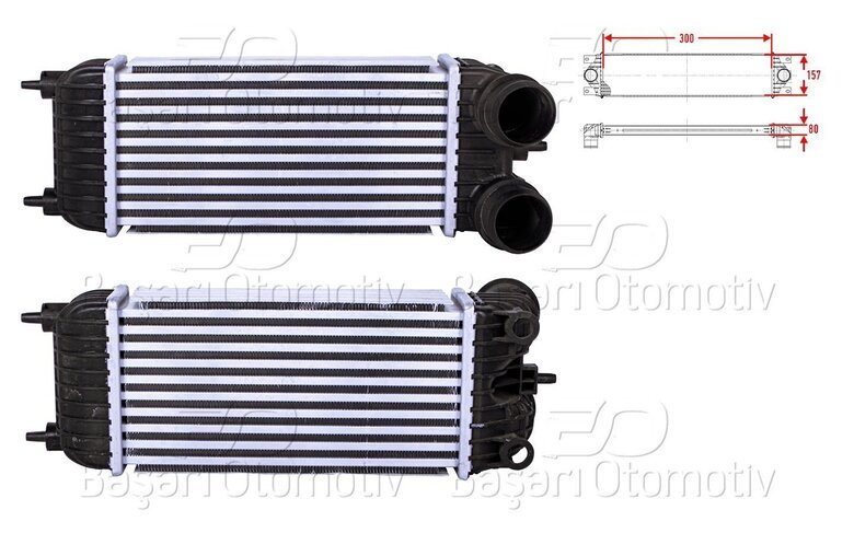 TURBO RADYATORU (INTERCOOLER) 300X157X80