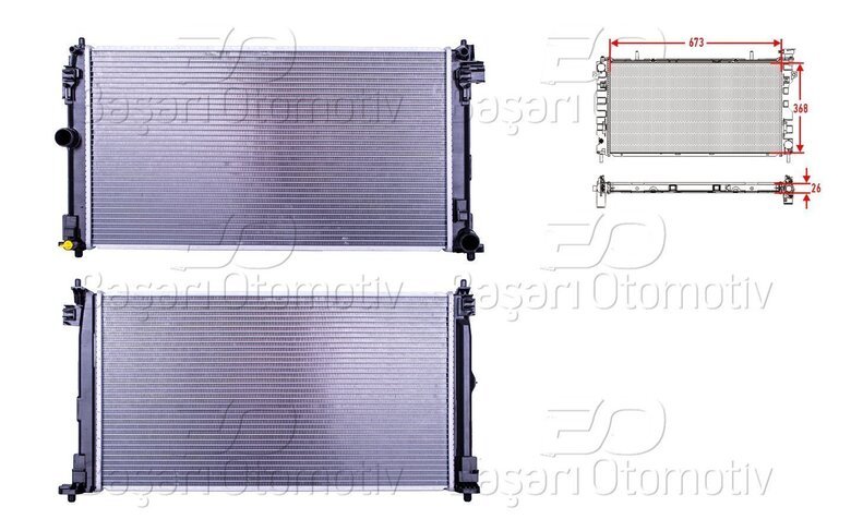 SU RADYATORU BRAZING MT 673X368X26