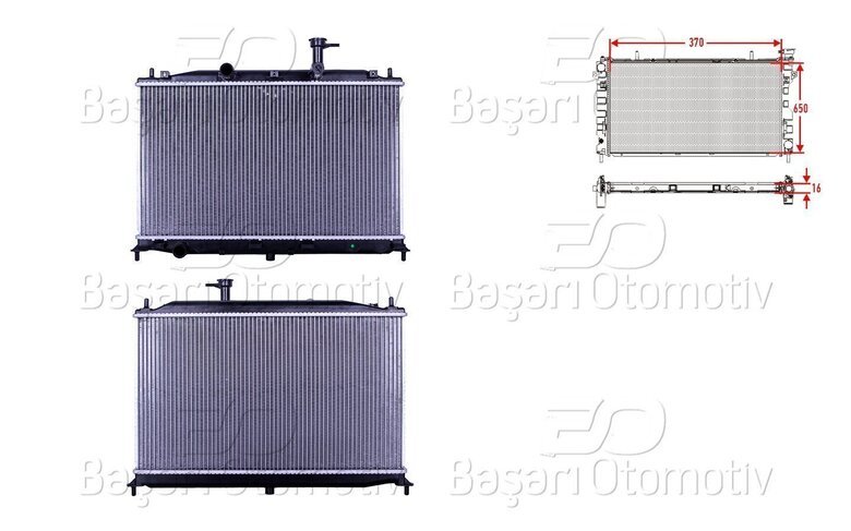 SU RADYATORU BRAZING MT 370X650X16 MM