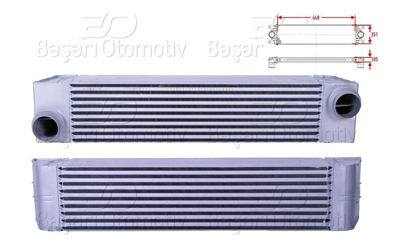 TURBO RADYATORU (INTERCOOLER) 648X351X105