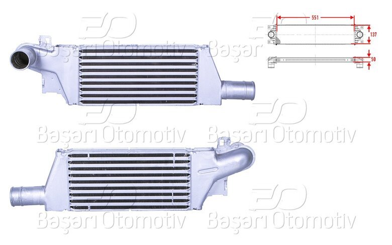 TURBO RADYATORU (INTERCOOLER) 551X137X50