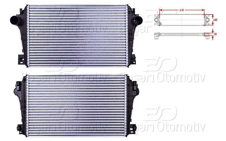 TURBO RADYATORU (INTERCOOLER) 618X400X30