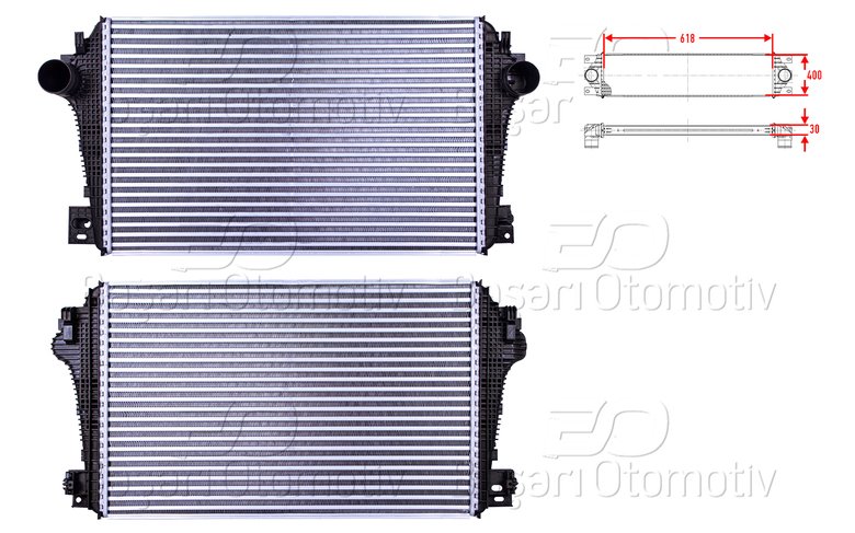 TURBO RADYATORU (INTERCOOLER) 618X400X30