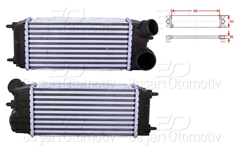 TURBO RADYATORU (INTERCOOLER) 300X142X80