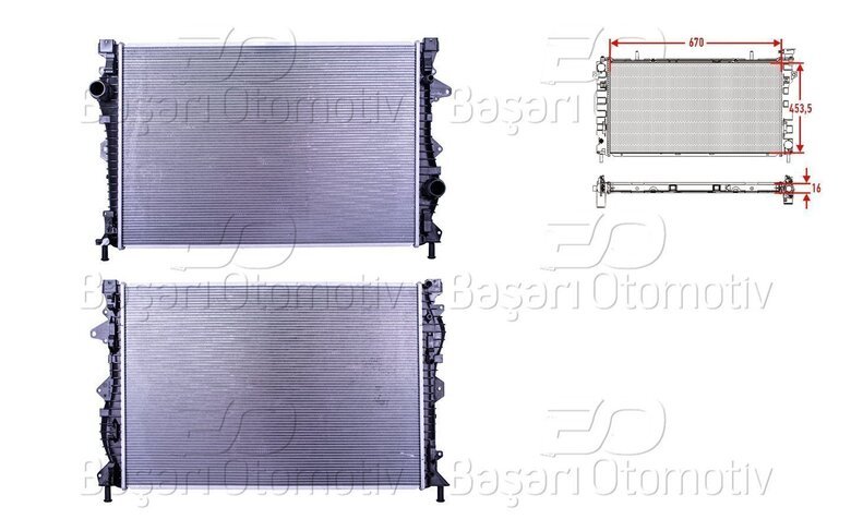 SU RADYATORU BRAZING MT 670X453,5X16