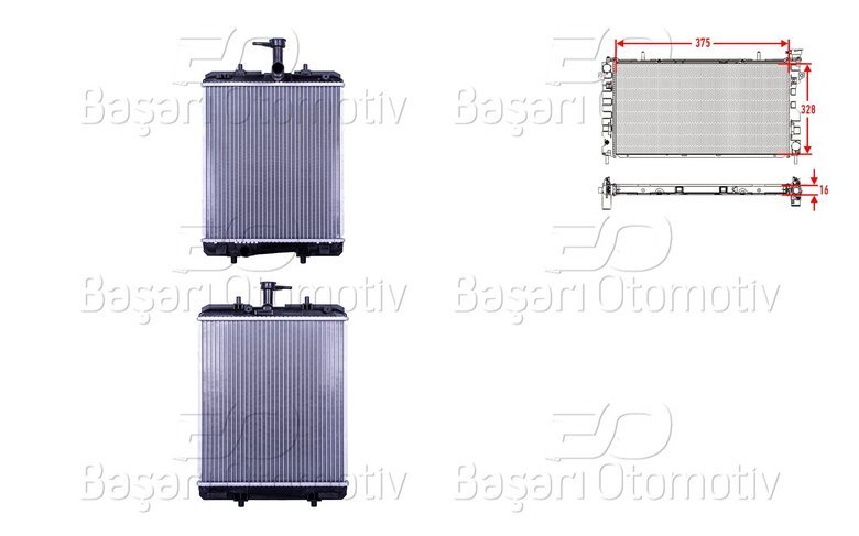 SU RADYATORU BRAZING MT 375X328X16 MM